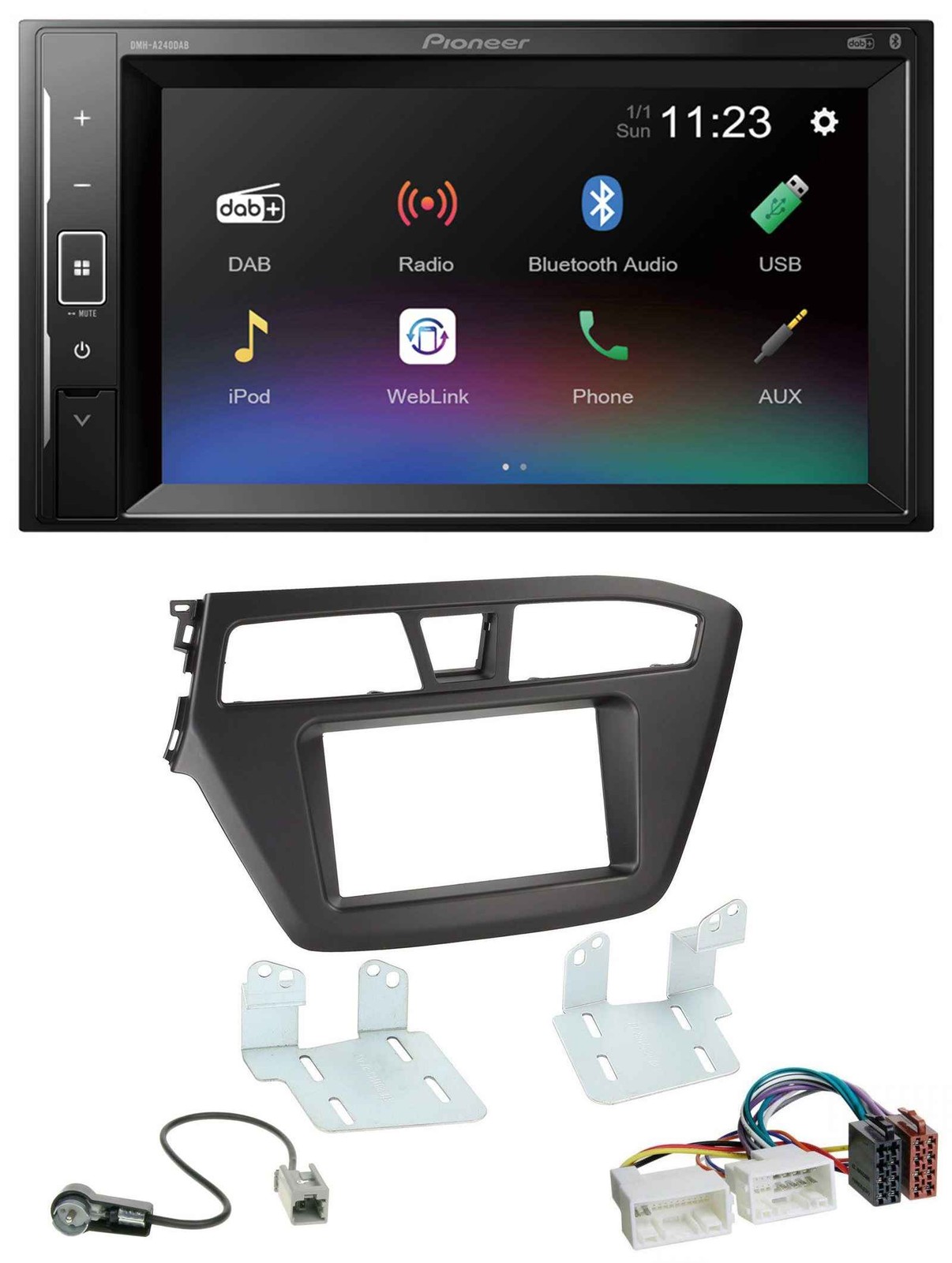 Pioneer DAB MP3 2DIN Bluetooth USB Car Stereo for Hyundai i20 (2014-2020)