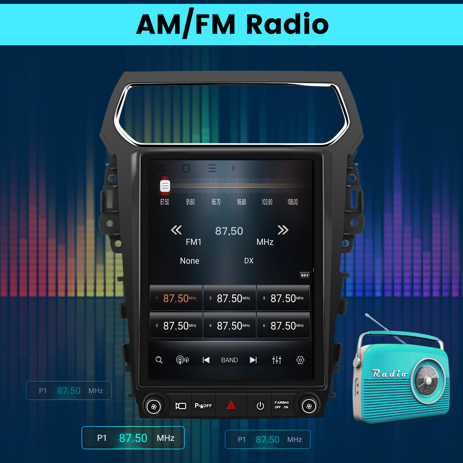12.1″ Android 13 Car Radio Stereo 8 Core for Ford Explorer 2011-2019 CarPlay GPS