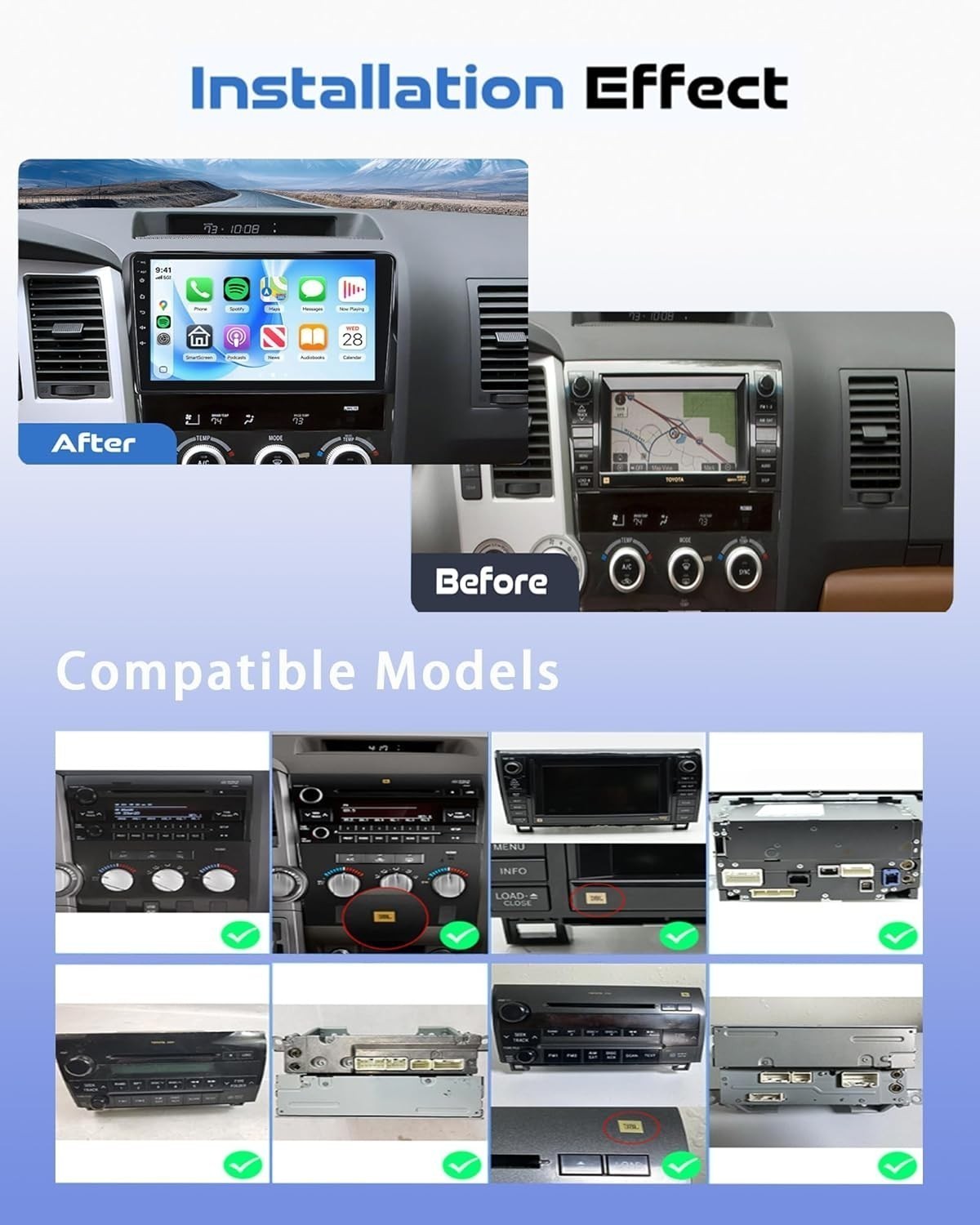 For Toyota Tundra Sequoia CarPlay Android 13 Car Radio Stereo IPS Head Unit