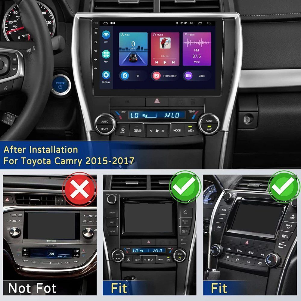 For 2015-2017 Toyota Camry Radio Car Stereo Carplay Android 12 GPS Navigation BT