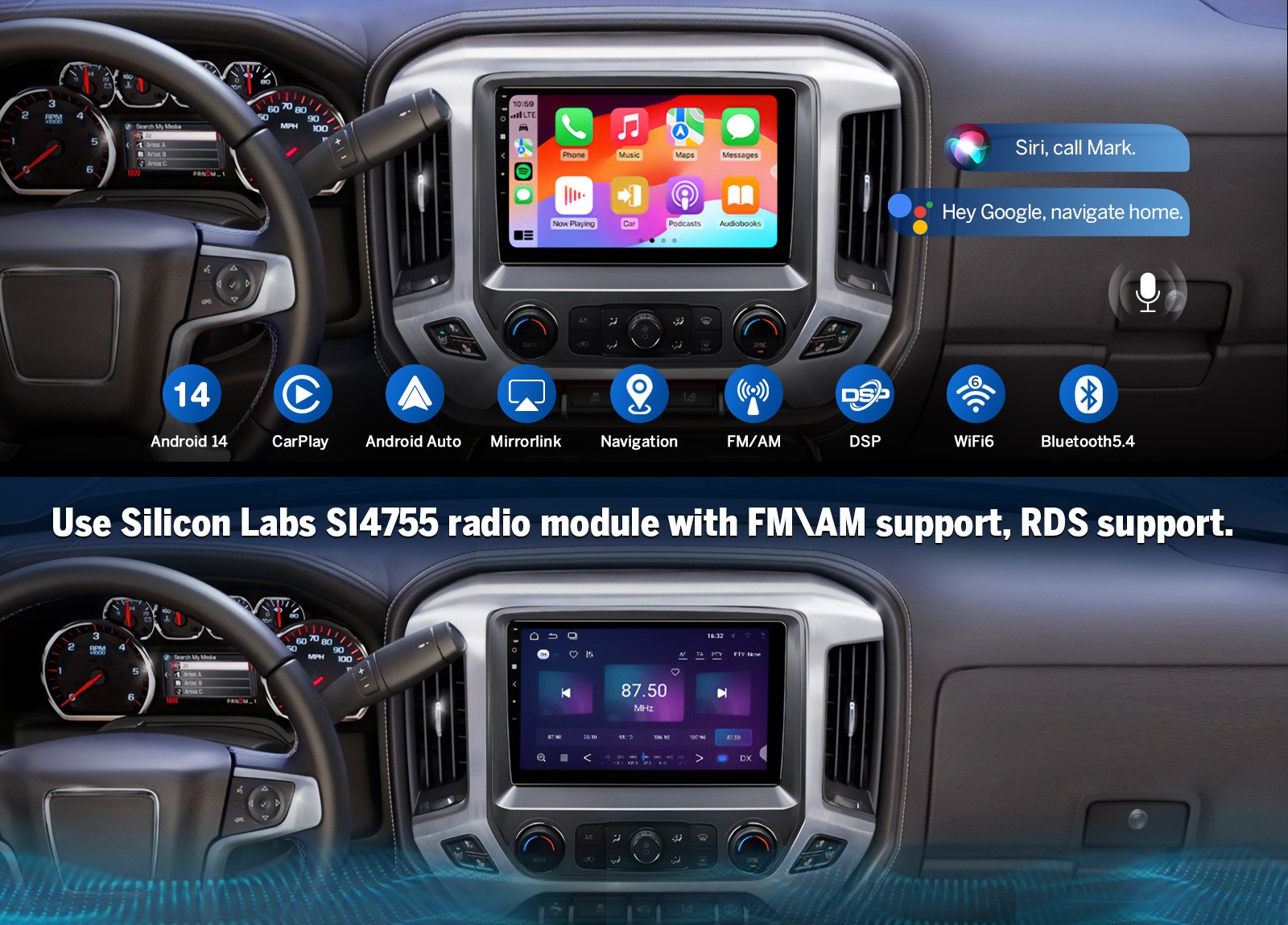 DVR+CAM+10.1″Carplay Android 13 For 2007-2017 Jeep Wrangler JK Radio GPS Navi FM