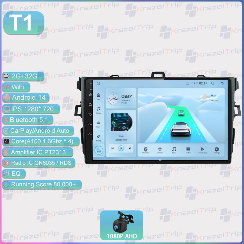8 Core Car Radio for Toyota Corolla 2006-2013 Carplay Android Stereo Navi WIFI