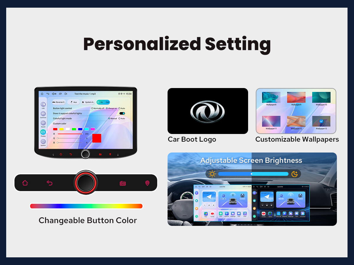 JOYING USA 10.1″ Detachable Car Stereo Android13 w/ Physical Knob & Touch Screen