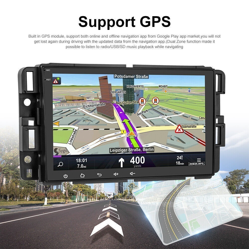Car Radio Stereo Carplay For 2009-2012 Silverado GMC 4+64G 8in WiFi Mirror Link