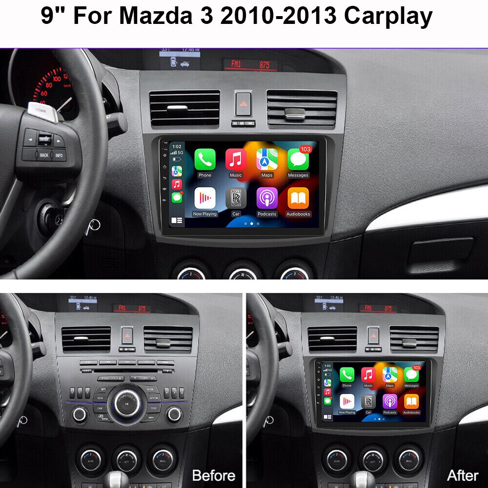 4+64G For 2010-2013 Mazda 3 Android 15 Carplay 8 Core Car Stereo Radio GPS Navi