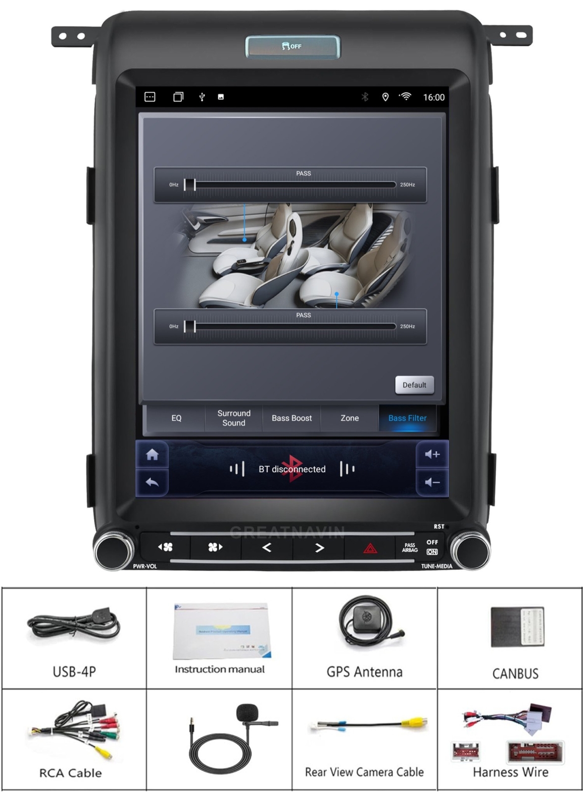 Apple CarPlay For Ford F150 2013-2015 Car Radio Stereo Tesla style Android Auto