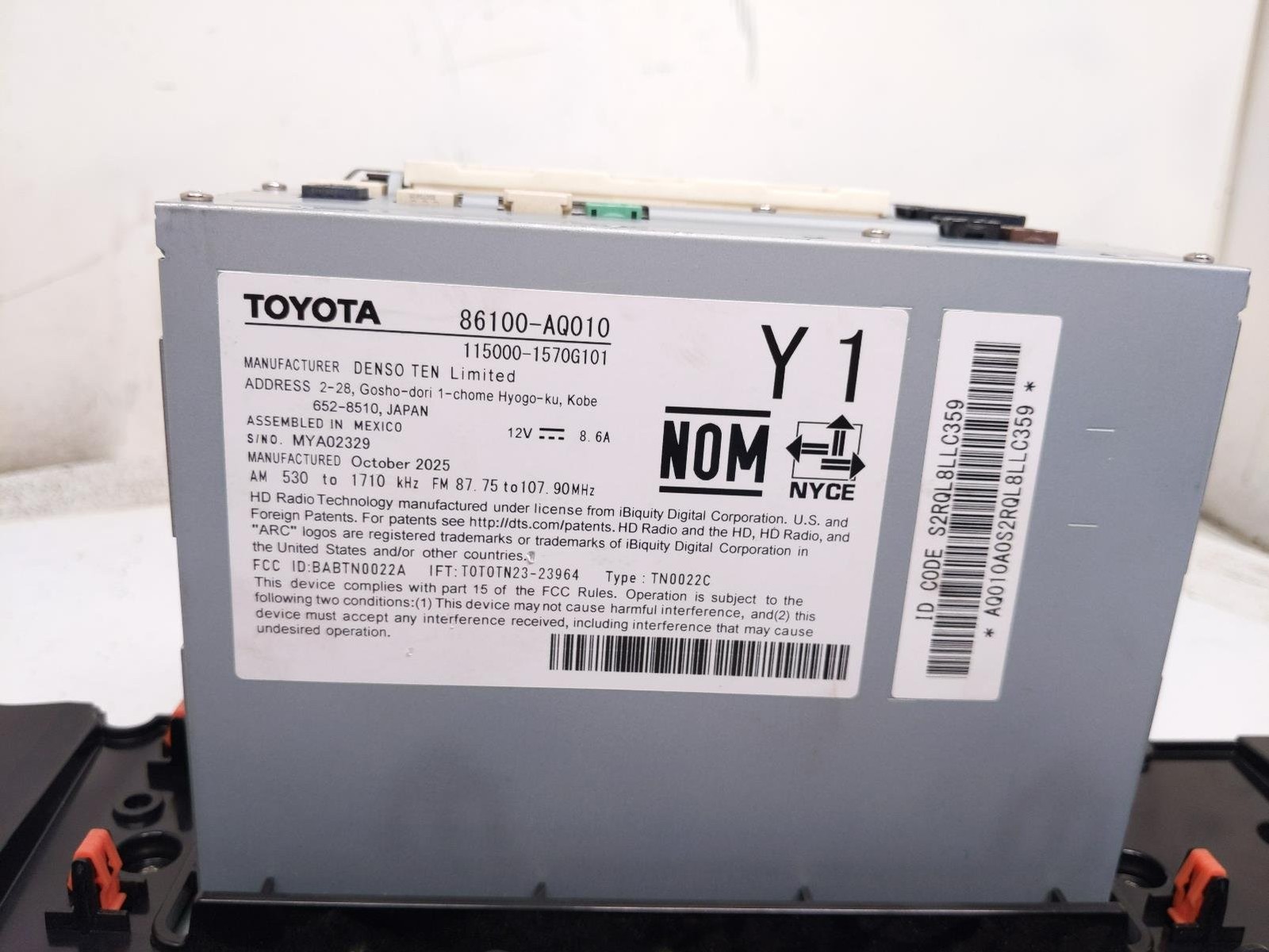 2025-2026 Toyota Camry Audio Radio Receiver & Screen Display 86100-Aq010 W/O Jbl