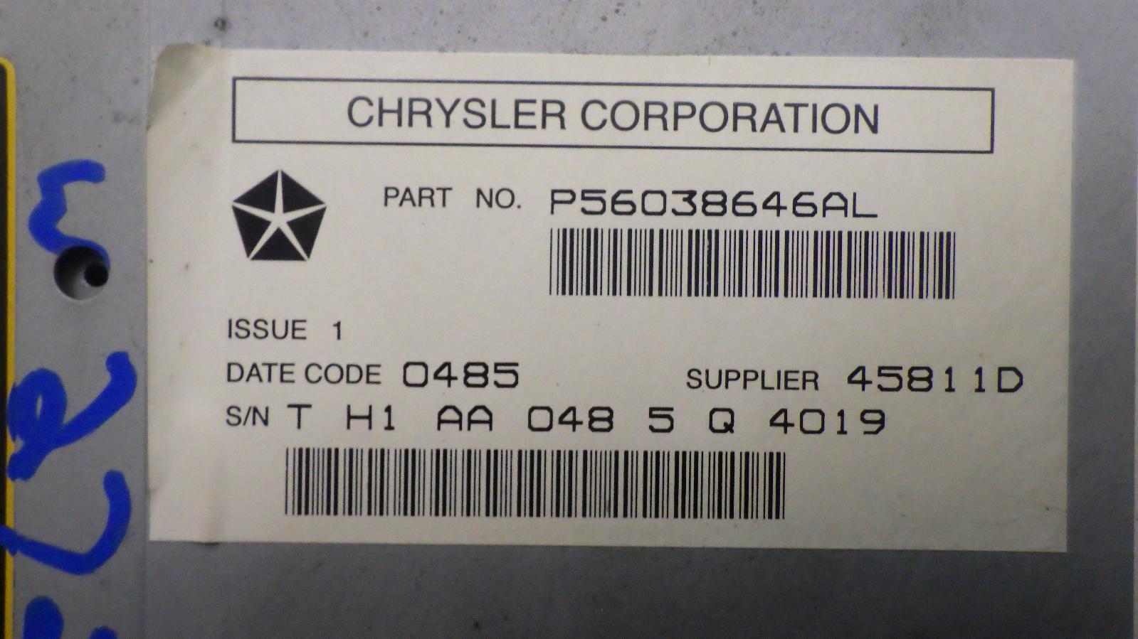 06 CHRYSLER 300 A/V Equipment 56038646AL
