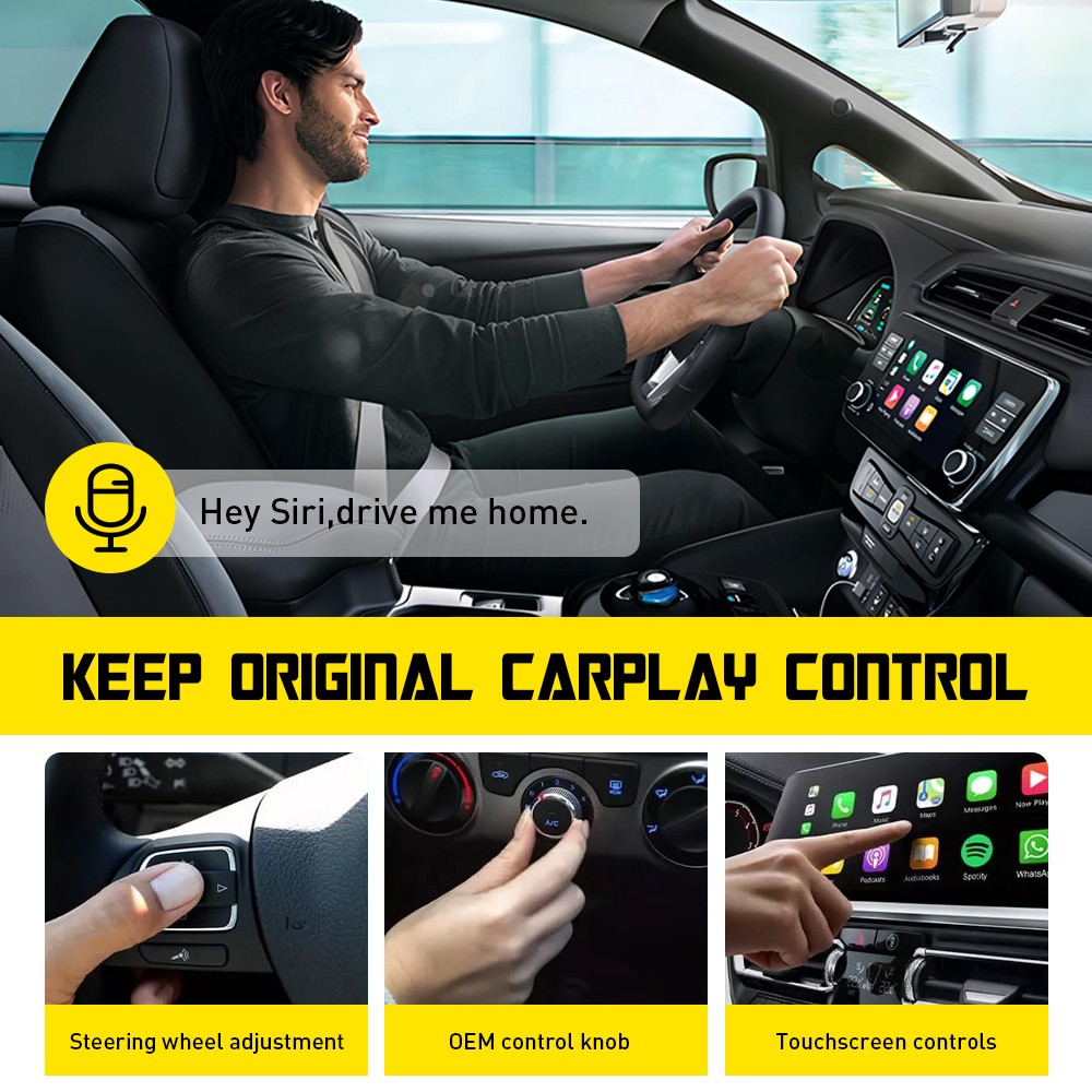 Auto Play Wireless Adapter CarPlay Dongle Fit iPhone IOS-/Android Plug&Play EXXI