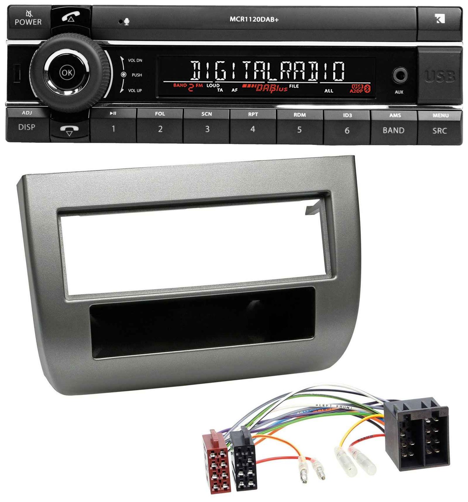 Kienzle Bluetooth MP3 USB DAB Car Stereo for Lancia Y (843 03-11) Charcoal