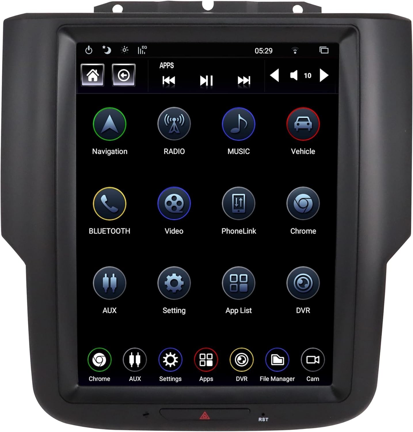 Car Radio for Dodge RAM 2014-2018 Trucks 1500 2500 3500 4+64G. 10.4 Inch