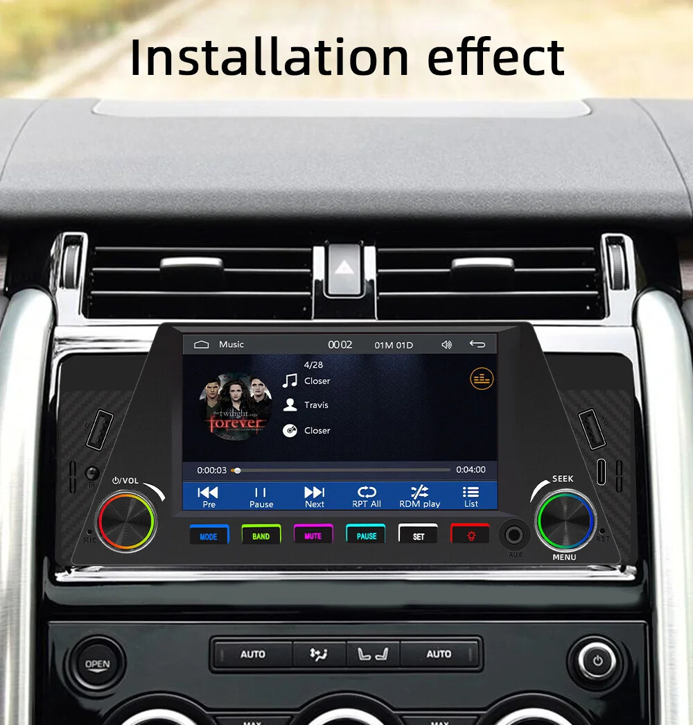 1Din 6.86 Inch Car Radio with Wireless Carplay Android Auto BT MP5 Multimedia