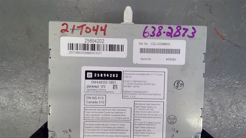 Audio Equipment Radio Opt Uvb ID 20807044 Fits 08-09 TAHOE 834926