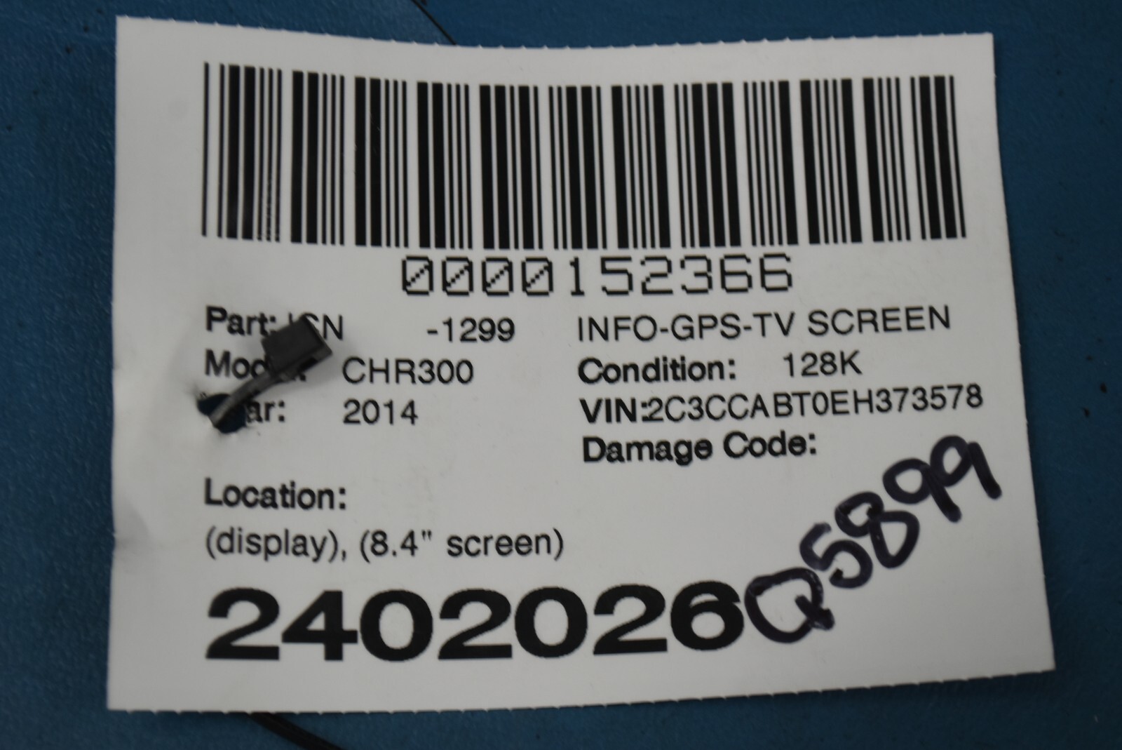 2011-2014 CHRYSLER 300 CHARGER 8.4″ DISPLAY SCREEN WITH TRIM ICN OEM 68105156AD