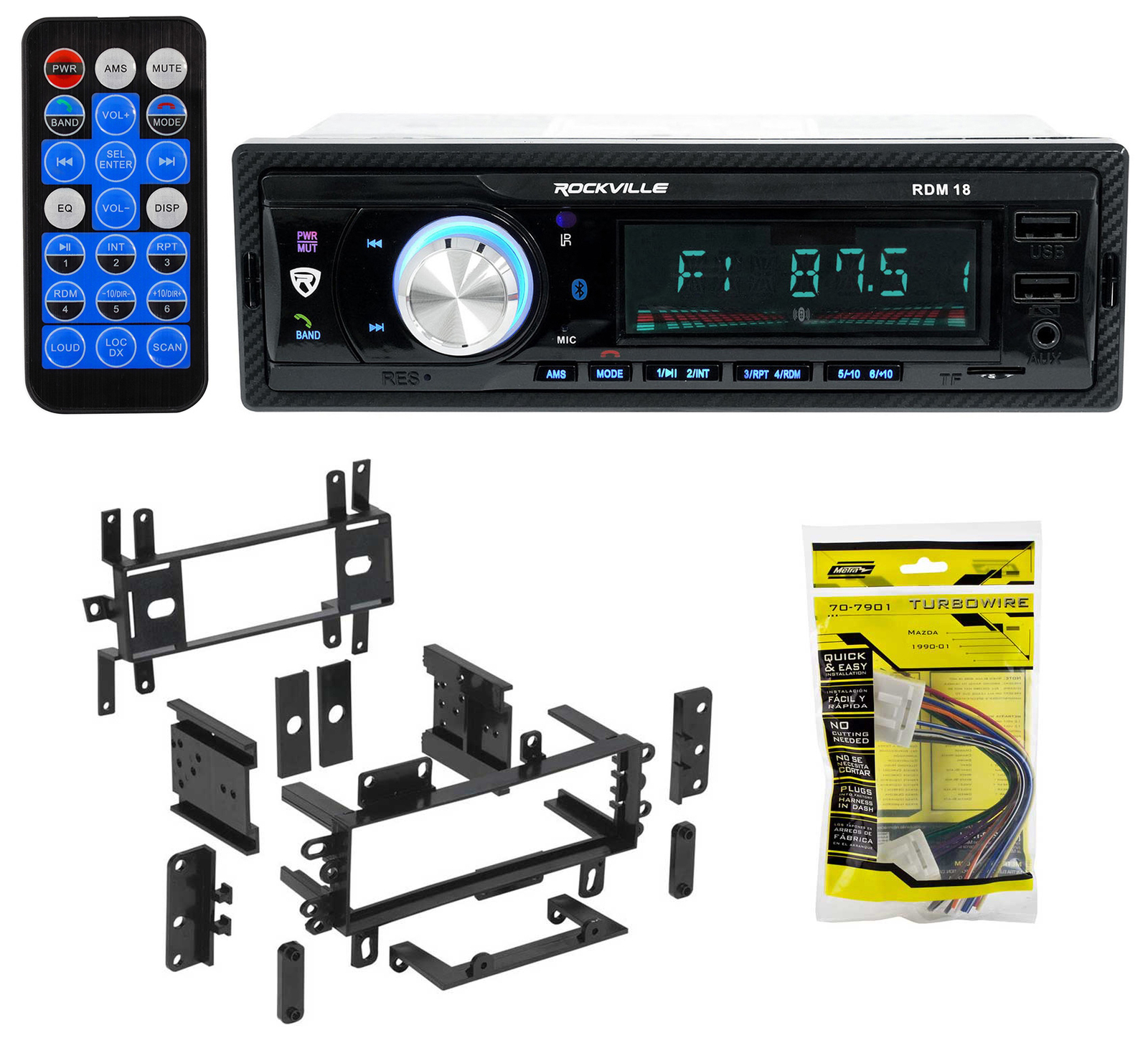 In-Dash Digital Media Bluetooth AM/FM/MP3 USB/SD Receiver For 1998-00 Mazda 626
