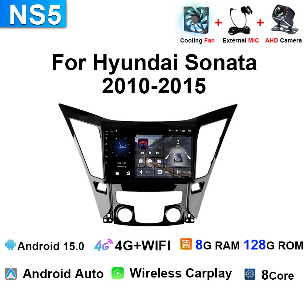 For Hyundai Sonata 2010-2015 Car Radio Multimedia Player Android Carplay GPS DSP