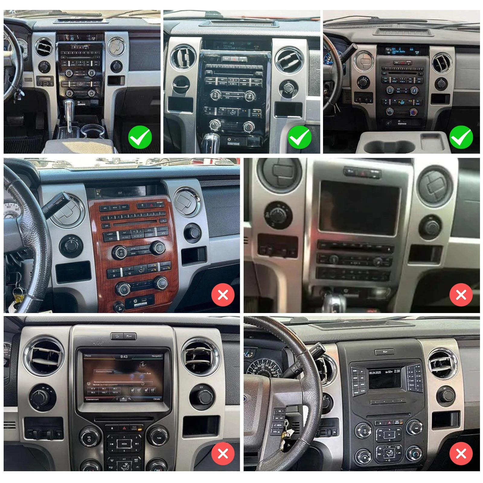 Car Stereo Radio For 2009-2014 Ford F150 Android 15 32G Apple Carplay FM/RDS GPS