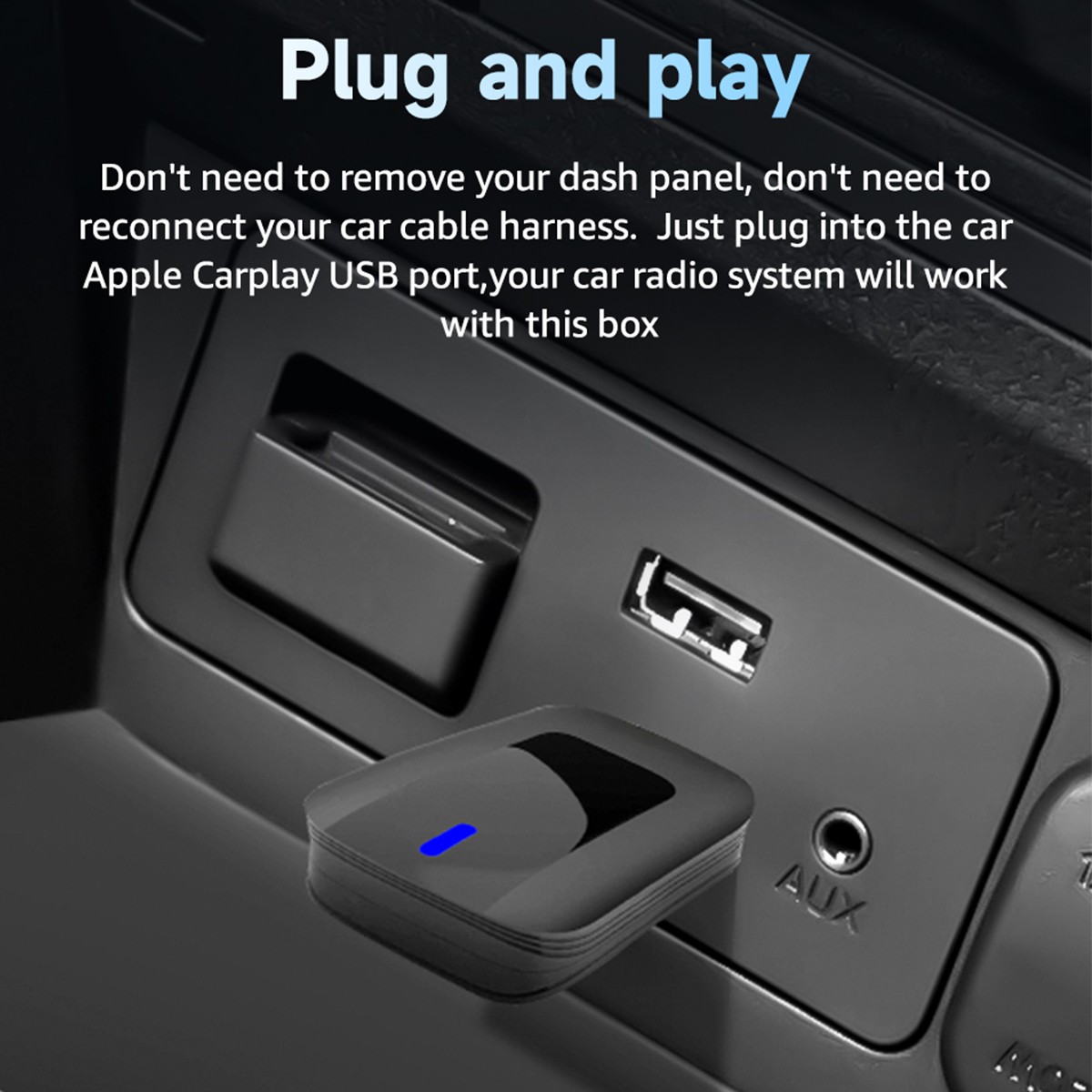 World’s Smallest 2-in-1 CarPlay Android Auto Wireless Adapter 5.8GHz WiFi BT5.0