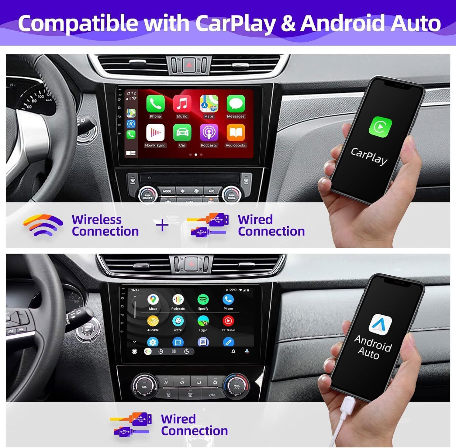 For Nissan Xtrail Qashqai Rogue 2014-2018 Android 13 Car Stereo Radio GPS NAVI