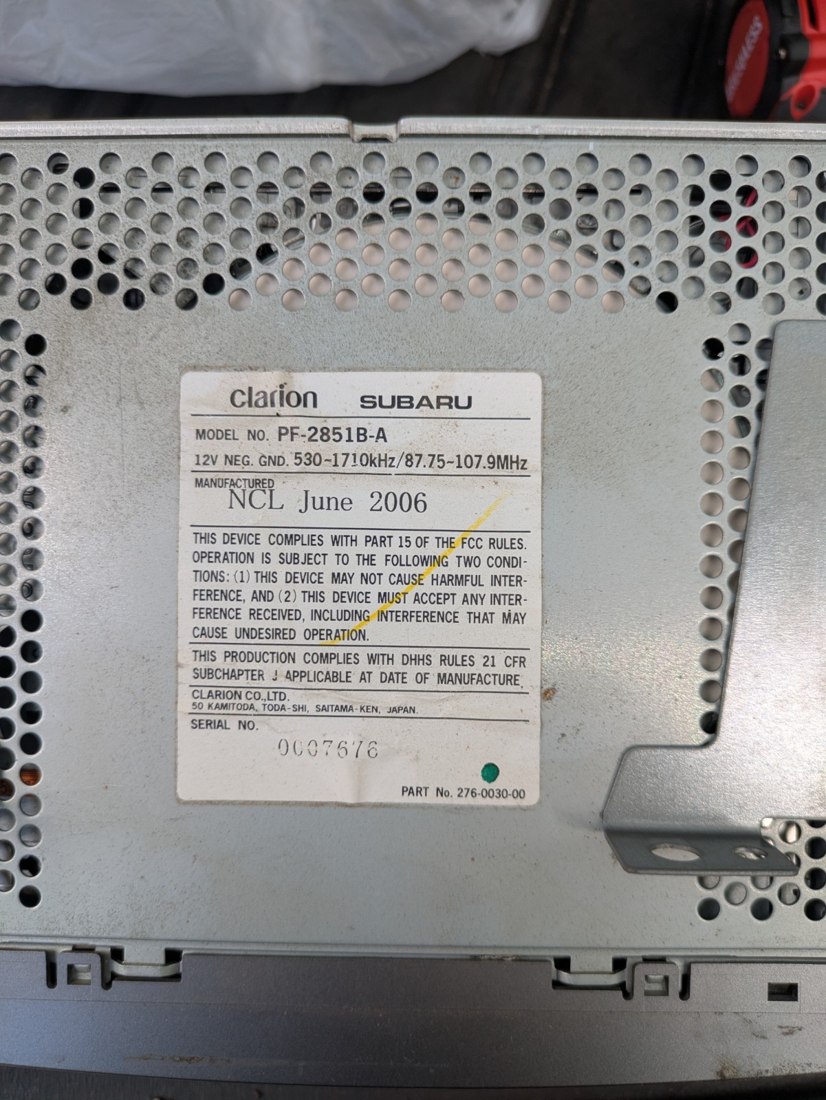 2007 Subaru Forester OEM Radio 6disc Changer
