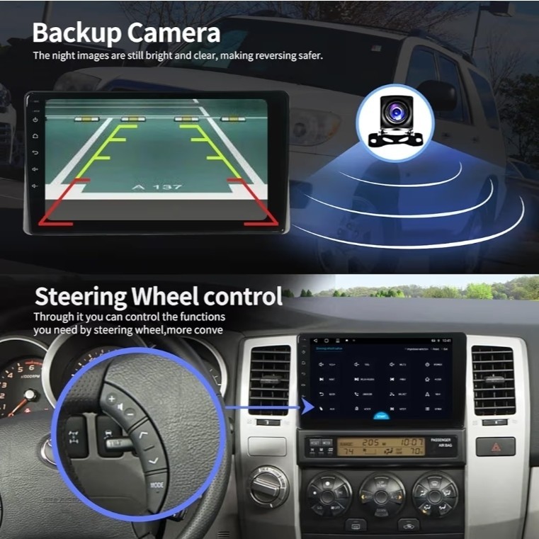 9-Inch Toyota 4Runner 2003-2009 Radio Stereo Upgrade Wireless Carplay Android Au