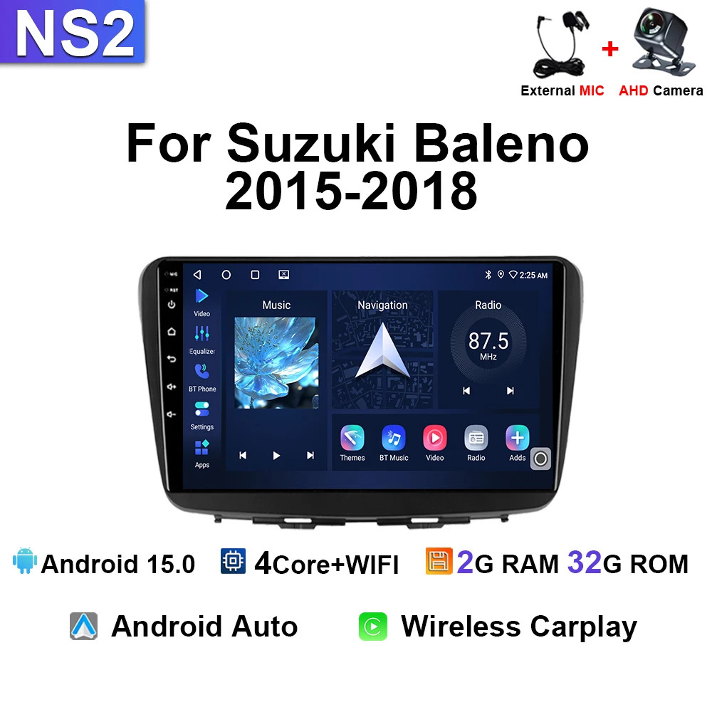 For Suzuki Baleno 2015-2018 Car Radio GPS Navi Android Carplay Multimedia Player