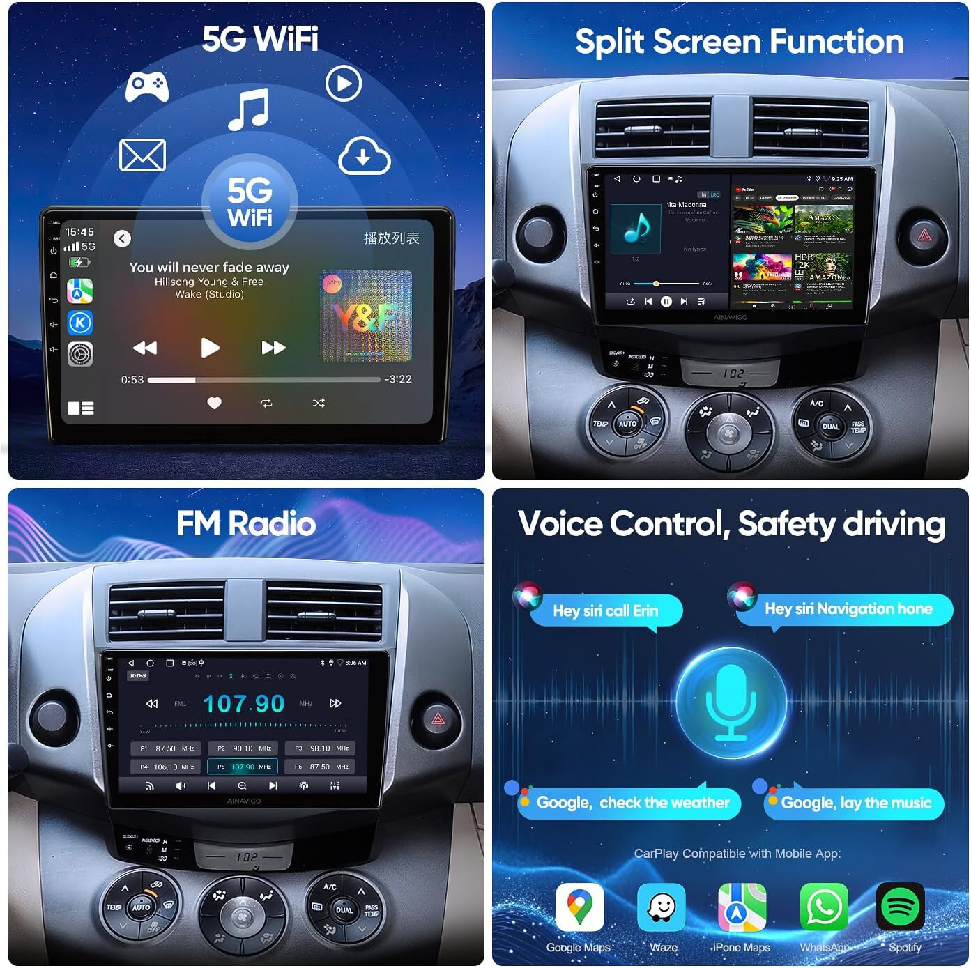 9 Inch Car Stereo Radio Head Unit for Toyota RAV4 2006-2011 with Android 2818