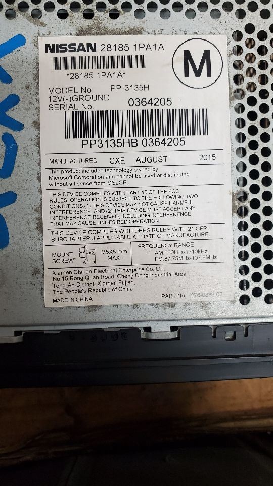 Radio Receiver Am-fm-stereo-cd S Fits 12-17 NV 1500 437072