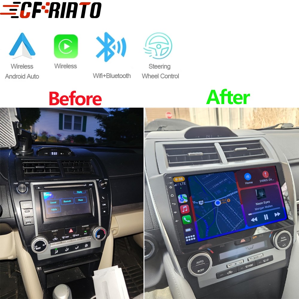 Support JBL For 2012-2014 Toyota Camry Radio Car Carplay Android15 GPS Navi 10”