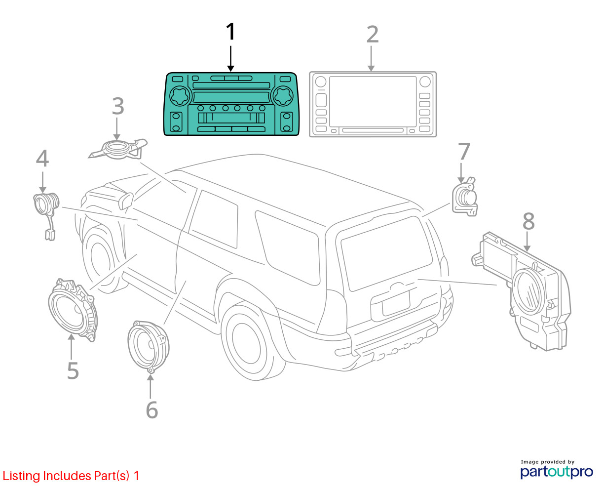 06-07 Toyota 4Runner AM FM CD MP3 WMA Stereo Radio Reciever 8612052530