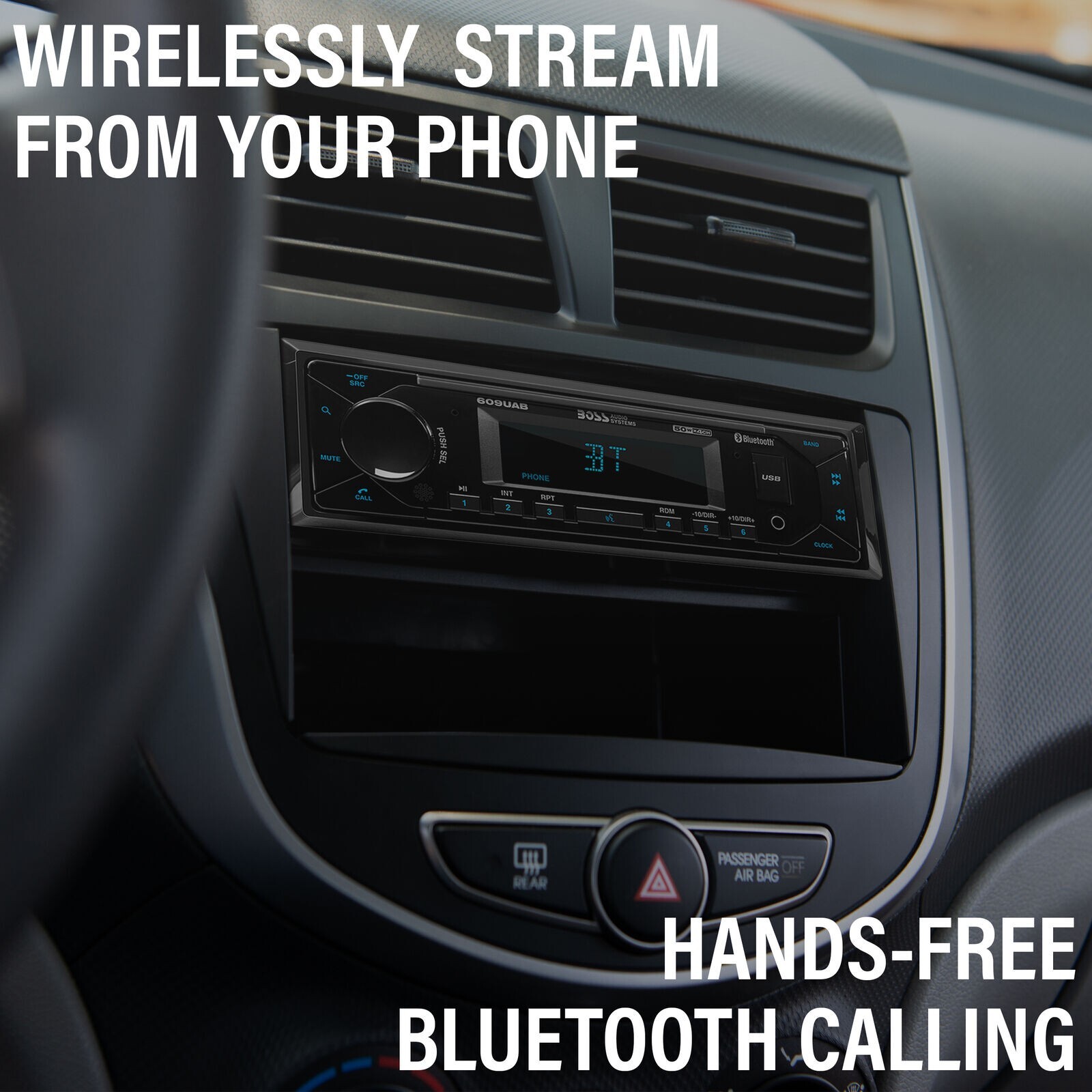 BOSS Audio Systems 609UAB Multimedia Car Stereo – Single Din Radio, Bluetooth