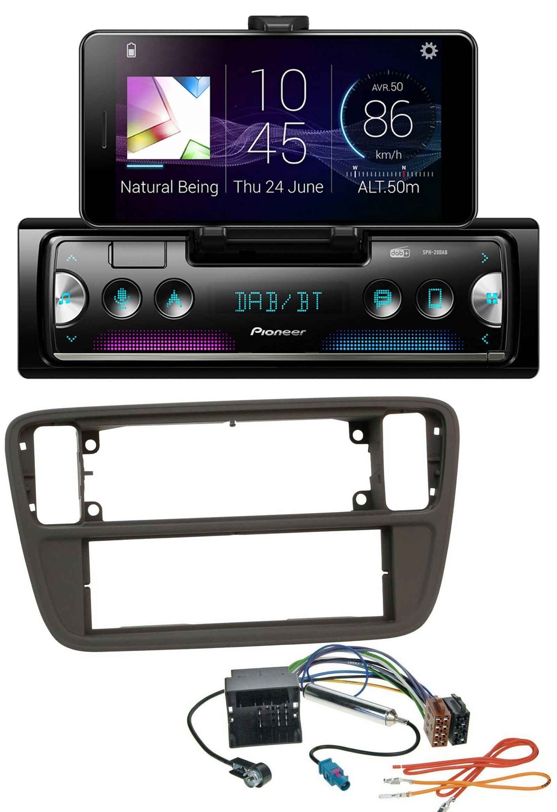 Pioneer USB MP3 Bluetooth DAB Car Stereo for VW Up (AA, AAN, 2011-2016)