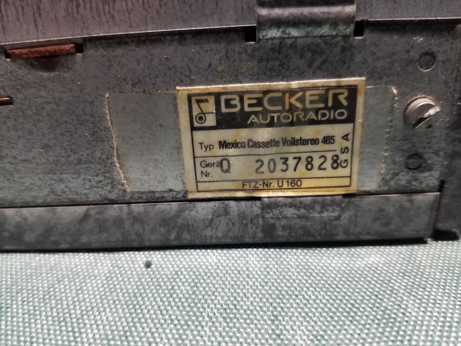 Becker Mexico AM FM Cassette Radio 485 Autoradio Vollstereo Amp Q 2037828 U 160