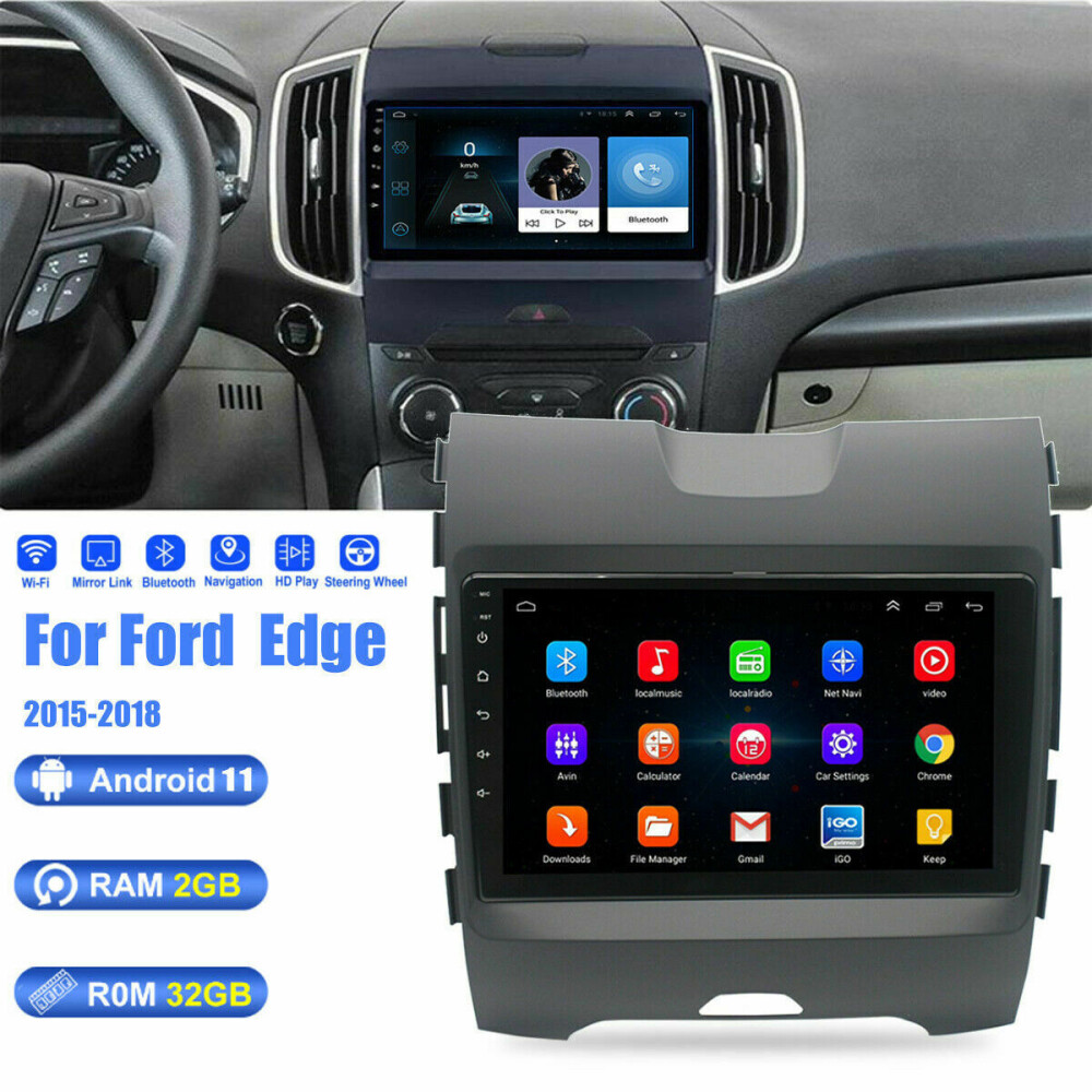 For Ford Edge 2015-2018 Car Stereo Carplay Radio Android 13 GPS Navi WiFi 2+32GB