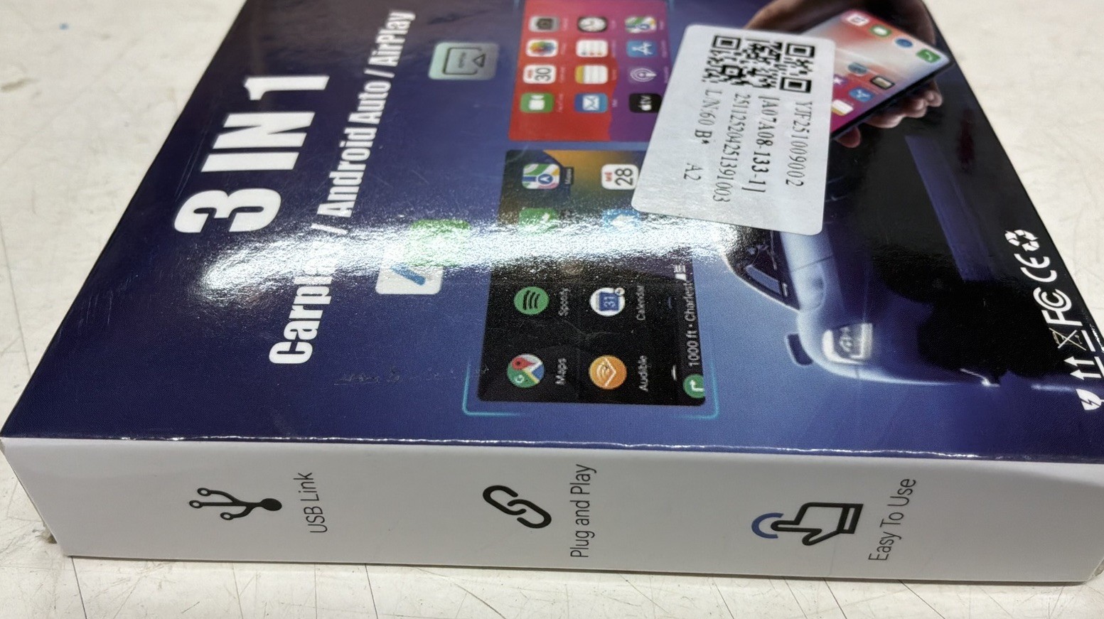 Mini Carplay Adapter 3 IN 1 Wireless Carplay & Android Auto & Mirror Link +