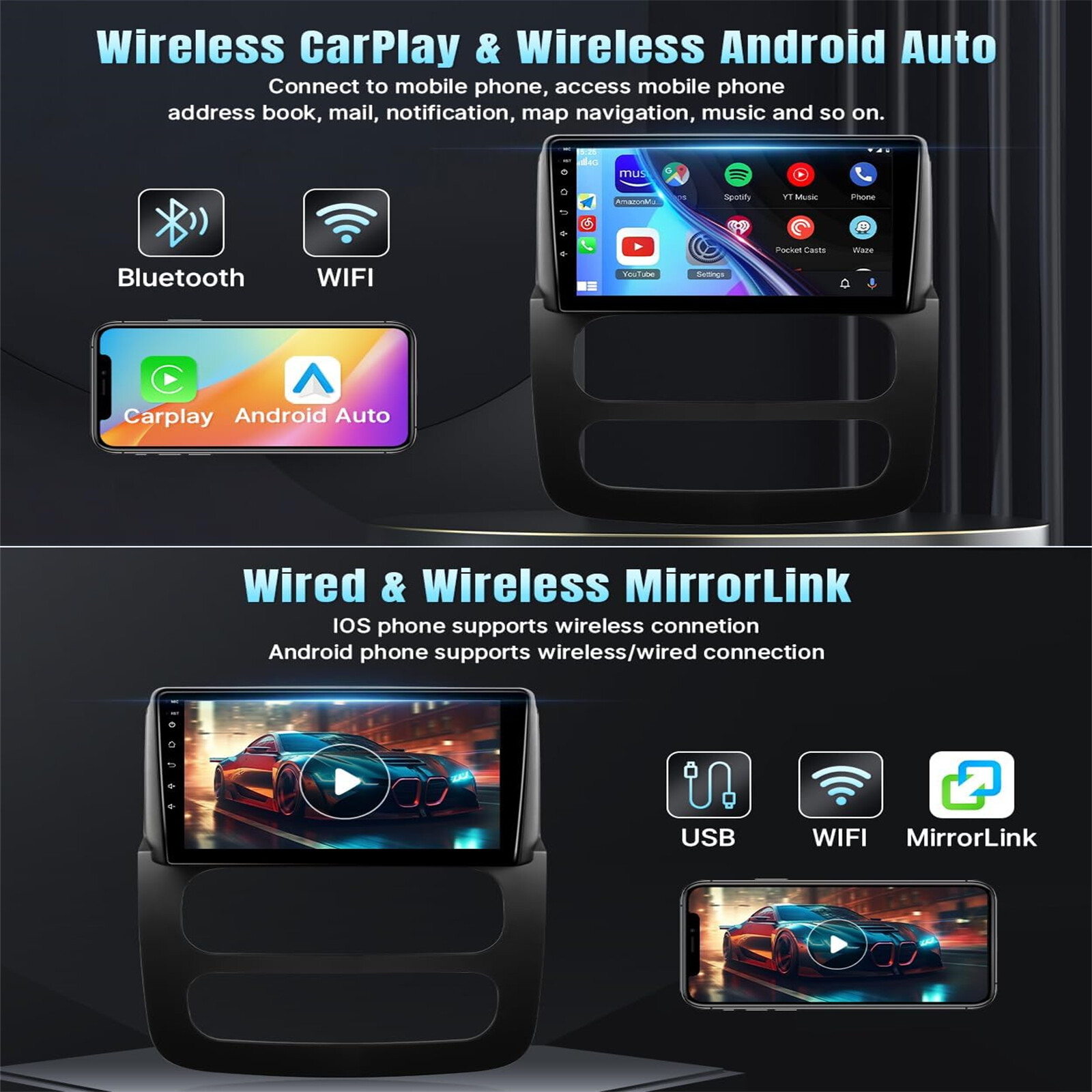 32G Android Carplay For Dodge RAM 1500 2500 3500 2003 2004 2005 Radio GPS Player
