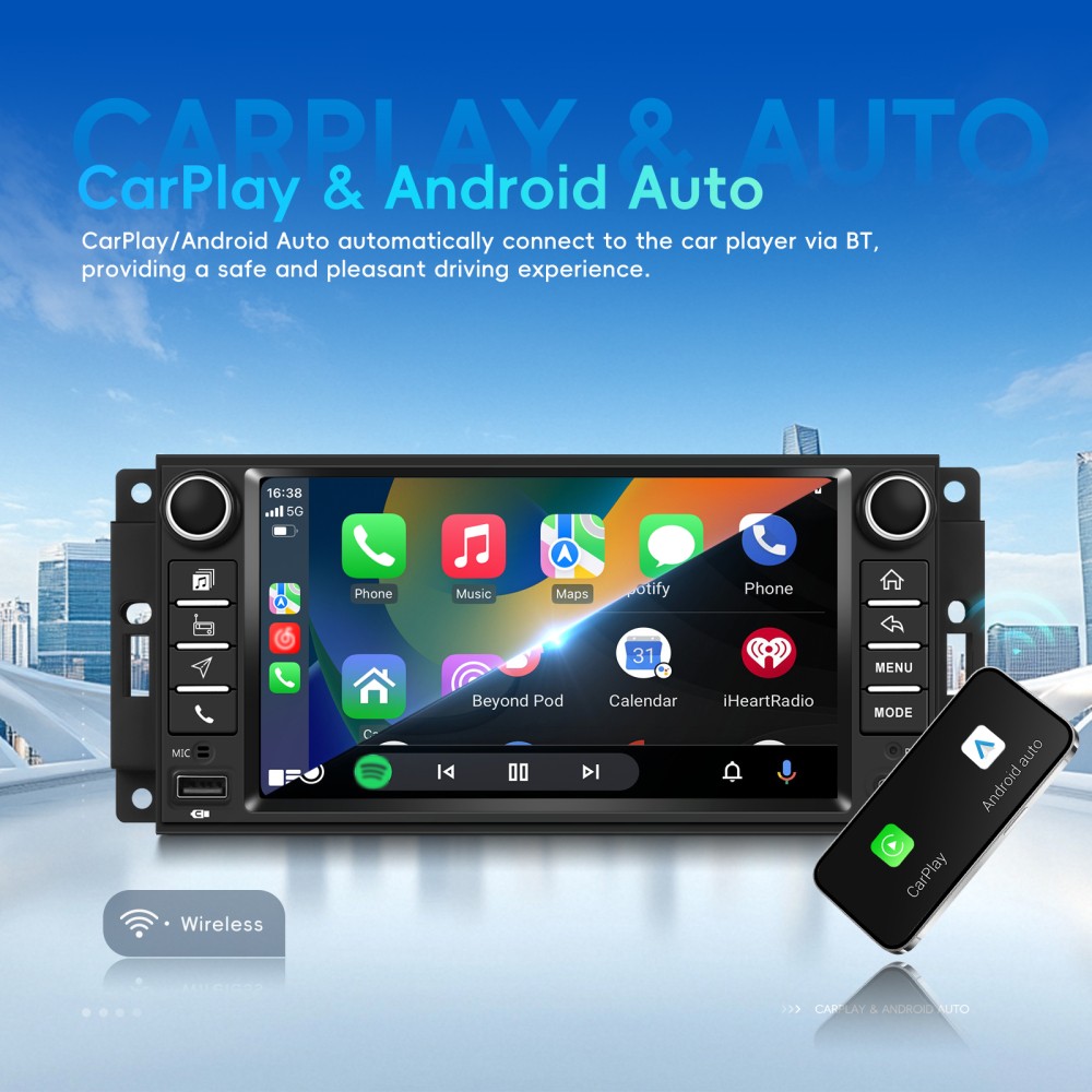For 2011-2014 Chrysler 200 4+64GB pple CarPlay Android 15 Car Stereo Radio GPS