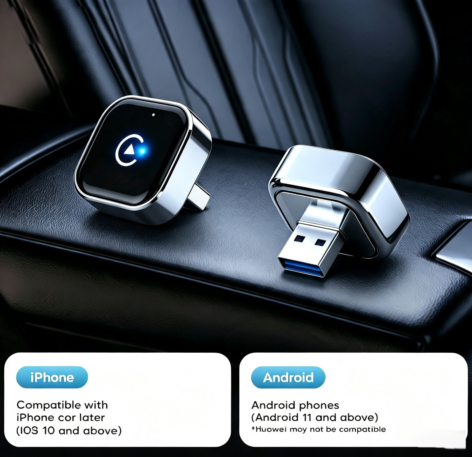 Wireless CarPlay Adapter for Apple iPhone Android Auto for Chevy Corvette 16-25