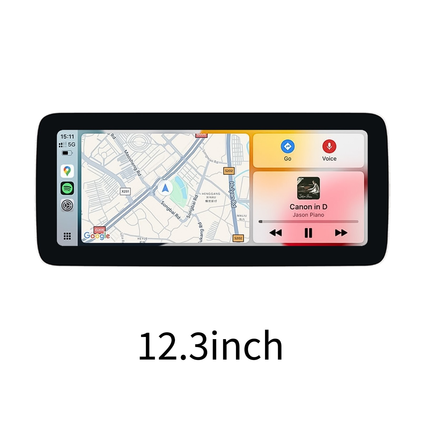 12.3” TouchScreen Carplay Android Auto For Mercedes C W205 GLC X253 V W639 X