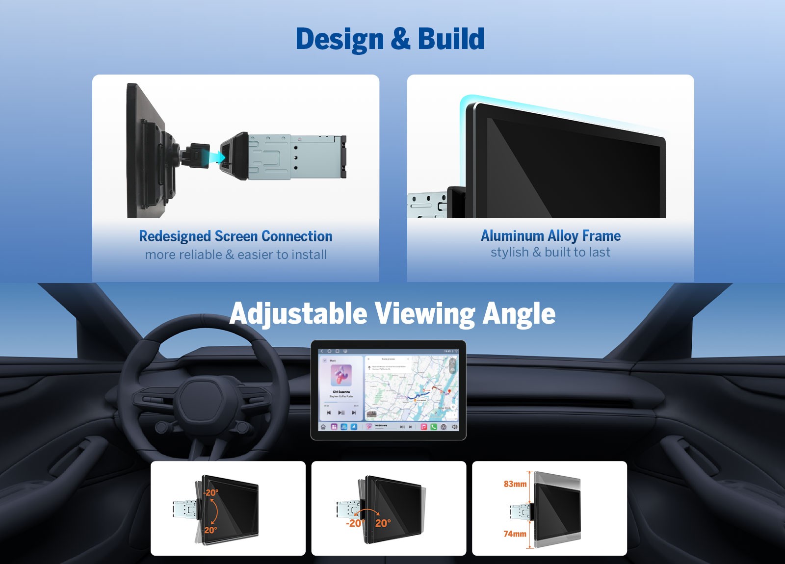 CAM+OBD+DVR+Eonon 10.1″ IPS Android 13 2 Din Car Stereo Radio GPS DAB+ Bluetooth