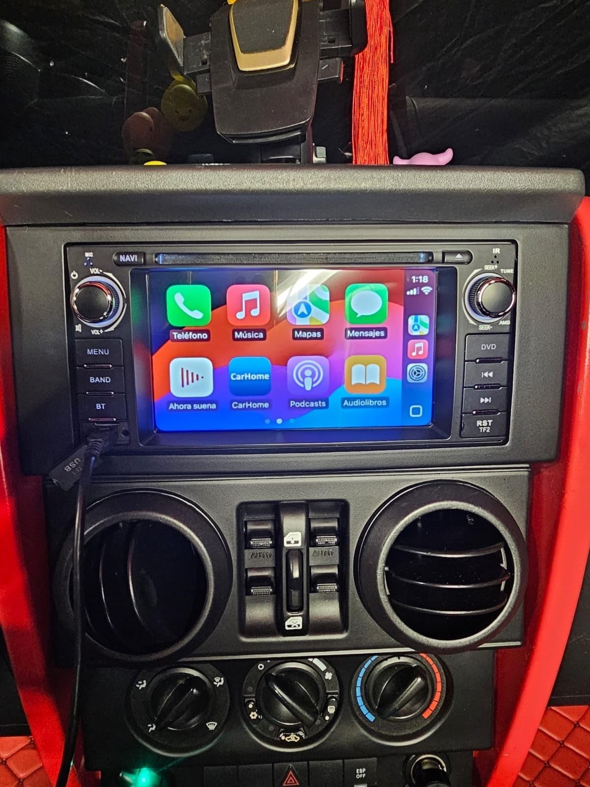 Plug & Play Car Radio Stereo CD DVD Player W/CarPlay GPS For Jeep Dodge Chrysler