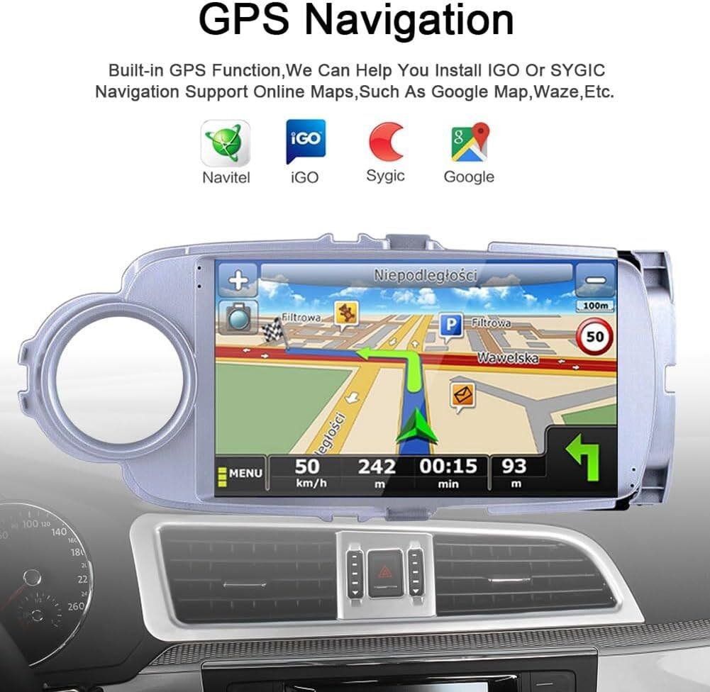 Para Toyota Yaris 2012-2017 Estéreo de coche con GPS Radio Android Auto CarPlay