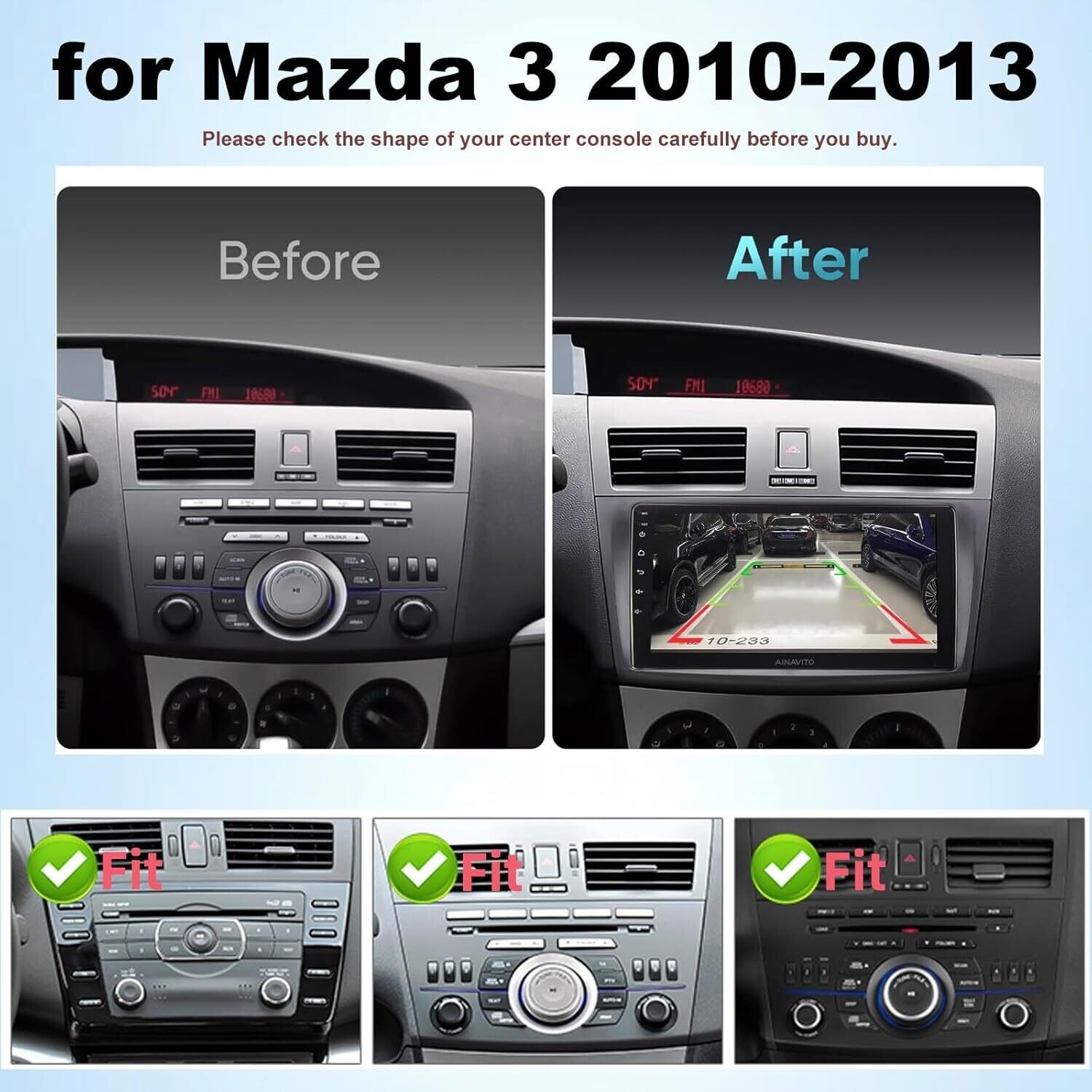 9″ Auto Stereo Video GPS Radio for Mazda 3 2010-2013 WiFi BT Android13.0 4+64G