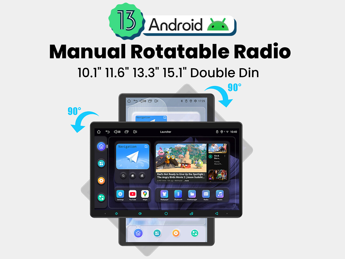 JOYING HD Touchscreen Rotatable Double DIN Support GPS Navigation/Apple CarPlay