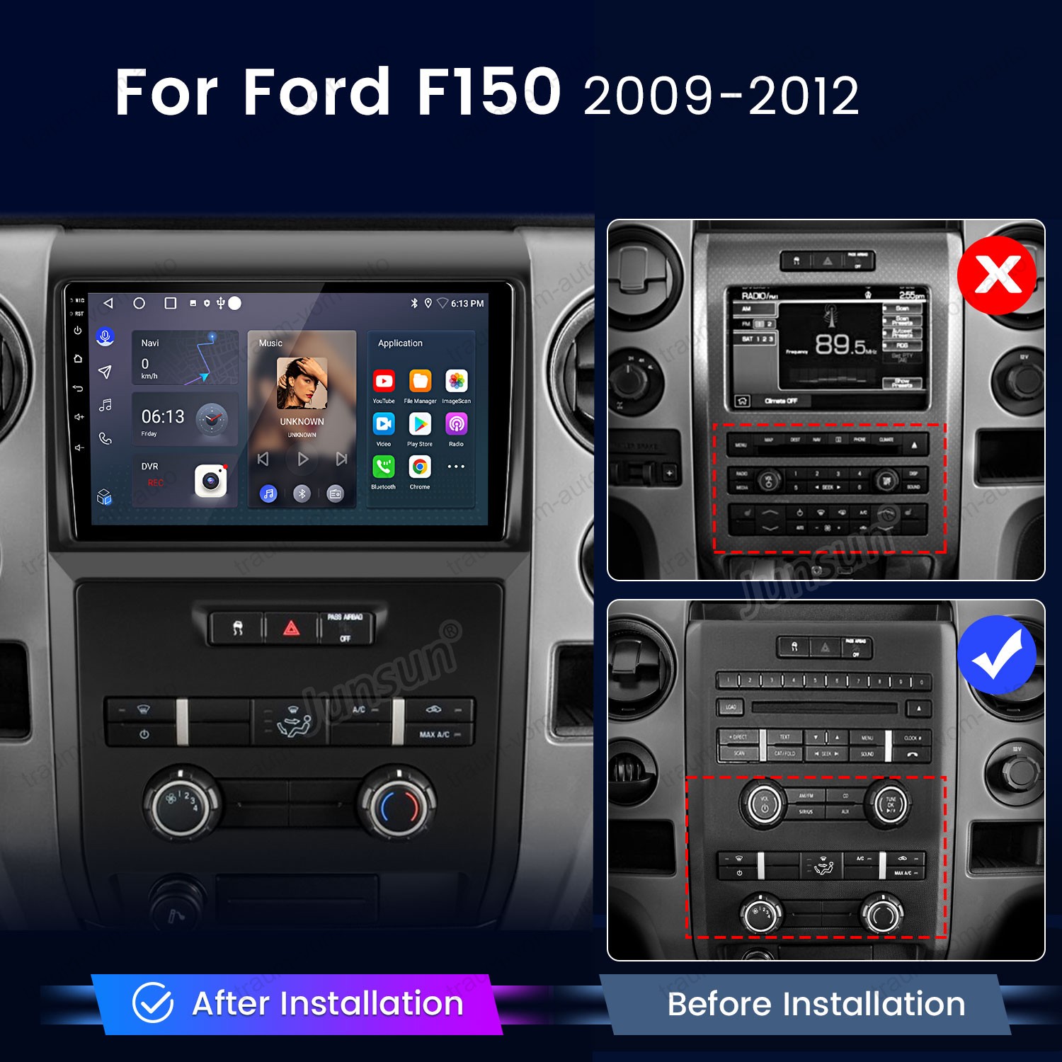 Car Stereo Radio GPS Navi Carplay 64GB For Ford F-150 F150 2009-2012 WIFI RDS BT