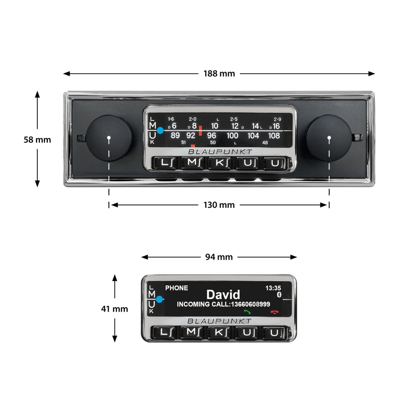 Blaupunkt Frankfurt Stereo (Black) Retro 70’s Bluetooth 3″ Digital Display DAB