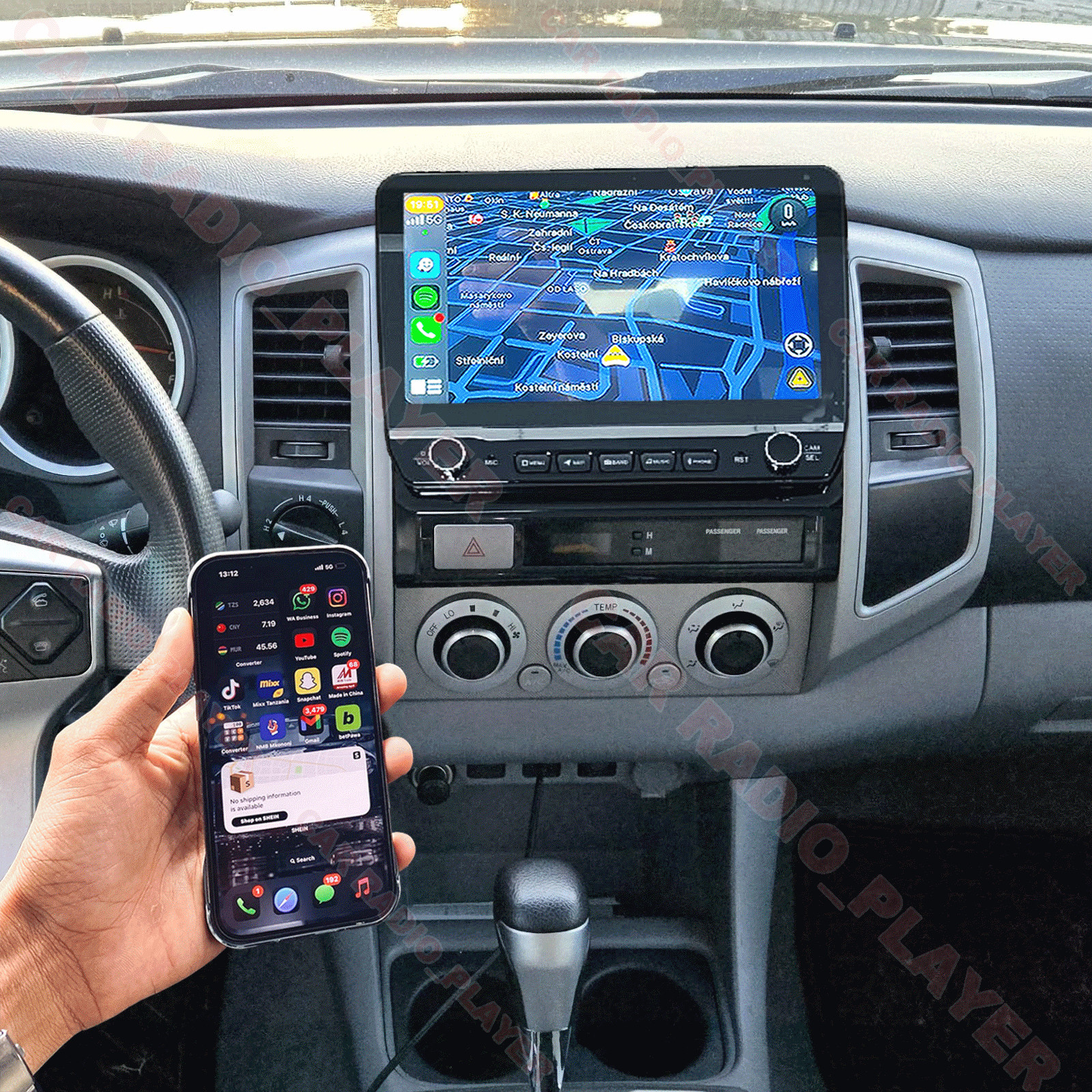 10in Carplay Android 15 Stereo Radio GPS BT AHD Cam For Toyota Tacoma 2005-2013