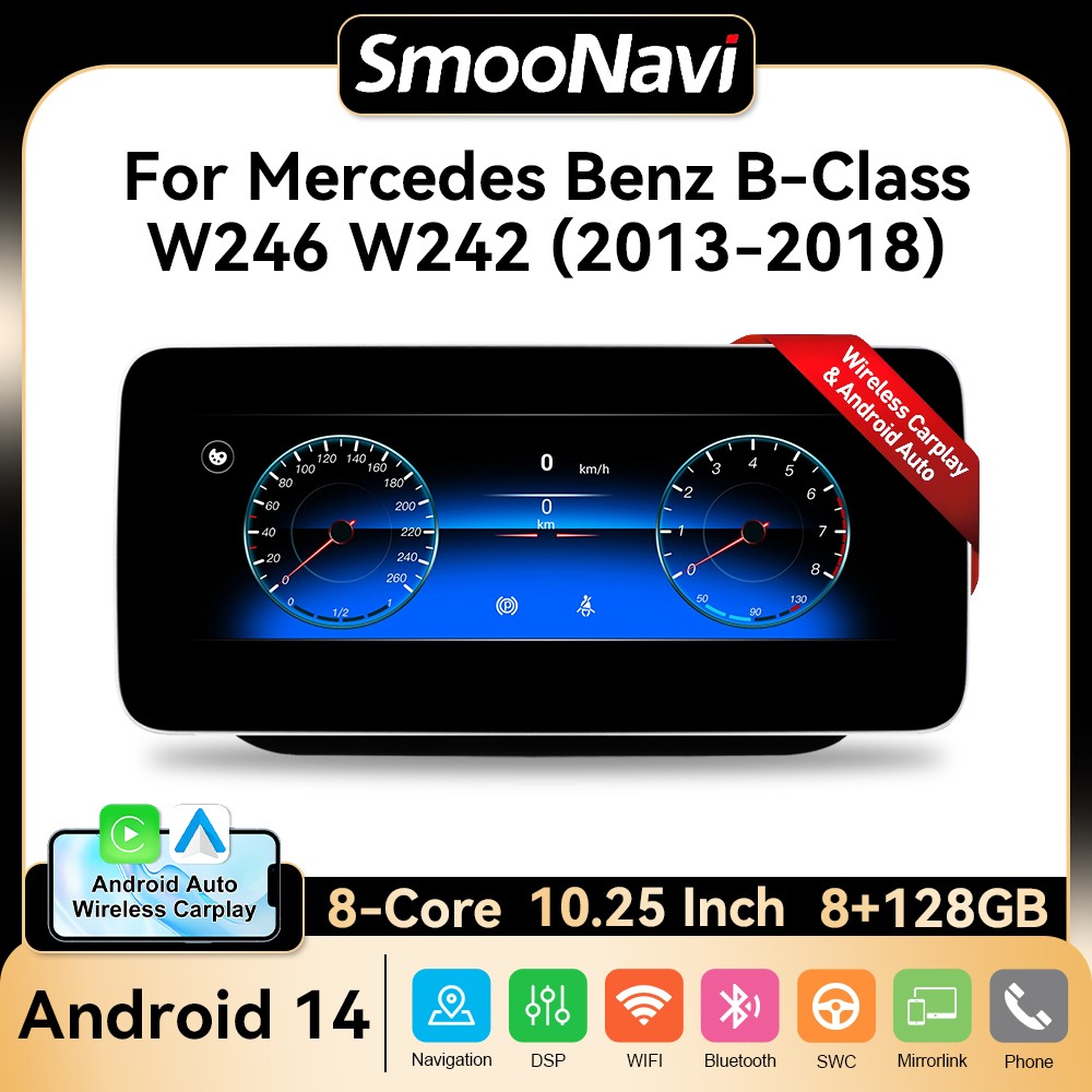 12.3″ Digital Car Stereo CarPlay 128GB GPS DAB For Mercedes-Benz B-Class W246