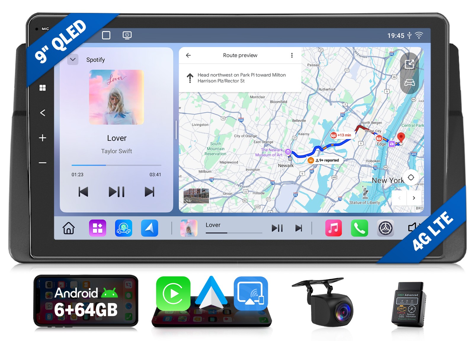 Eonon E46X6S2 9″ QLED 6+64GB Car Radio for BMW E46 325i M3 CarPlay GPS DSP Audio