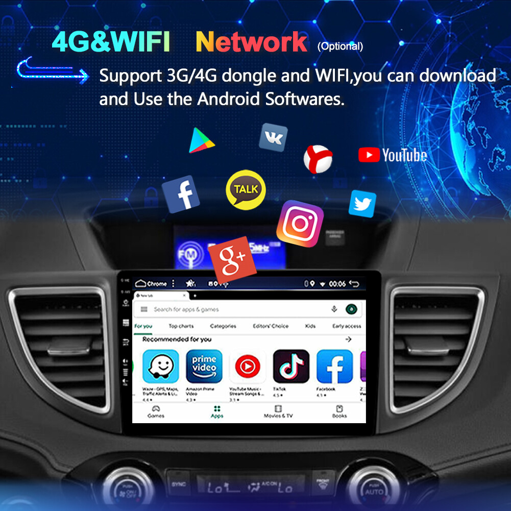 128GB Car Stereo CarPlay For Honda CRV 2012-2016 Navi GPS Android Head Unit DSP